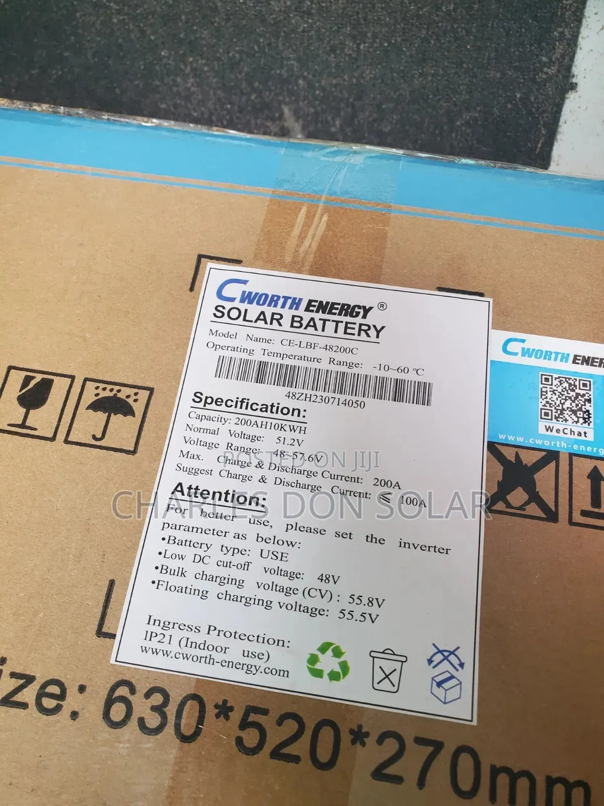 10kwh 48v Cworth Lithium Battery