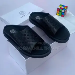 Versace Perforated Covered Palm Slippers