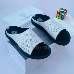Versace Perforated Covered Palm Slippers
