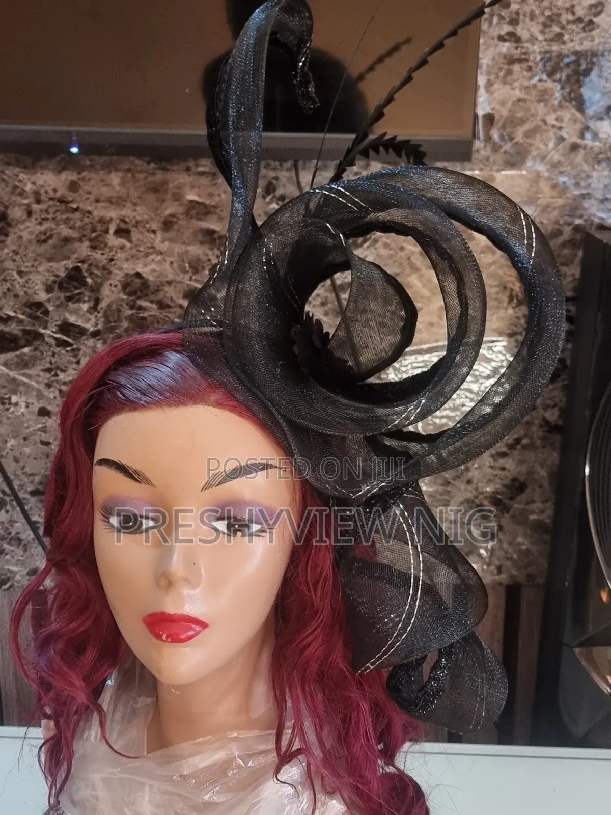 Black Spiral Fascinator