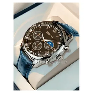 Men's Blue Dial Luxury Wristwatch - Stainless Steel - Classic Business