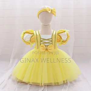 Baby Girls Dress With Bow, Decorative Detailing and Headband (3-12m)