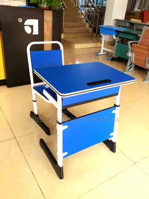 School Desk and Chair Metal Flame