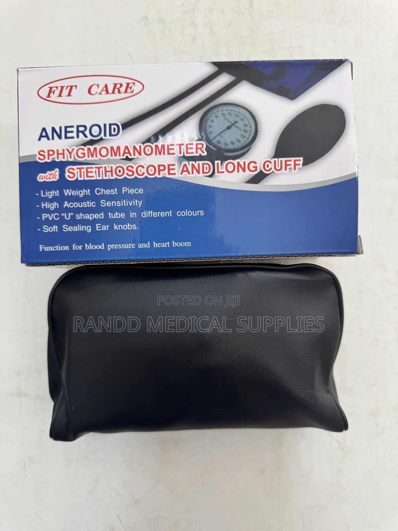 Aneroid Sphygmomanometer With Stethoscope and Long Cuff
