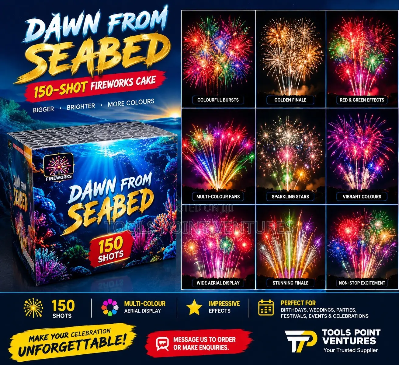 150-Shot Fireworks Cake With Visual Effect