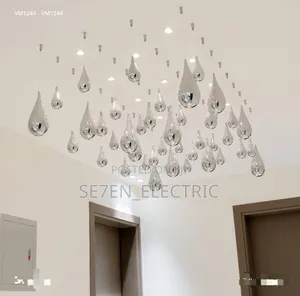 Dropping Tears Glass Chandelier Lighting 24pcs Per Set