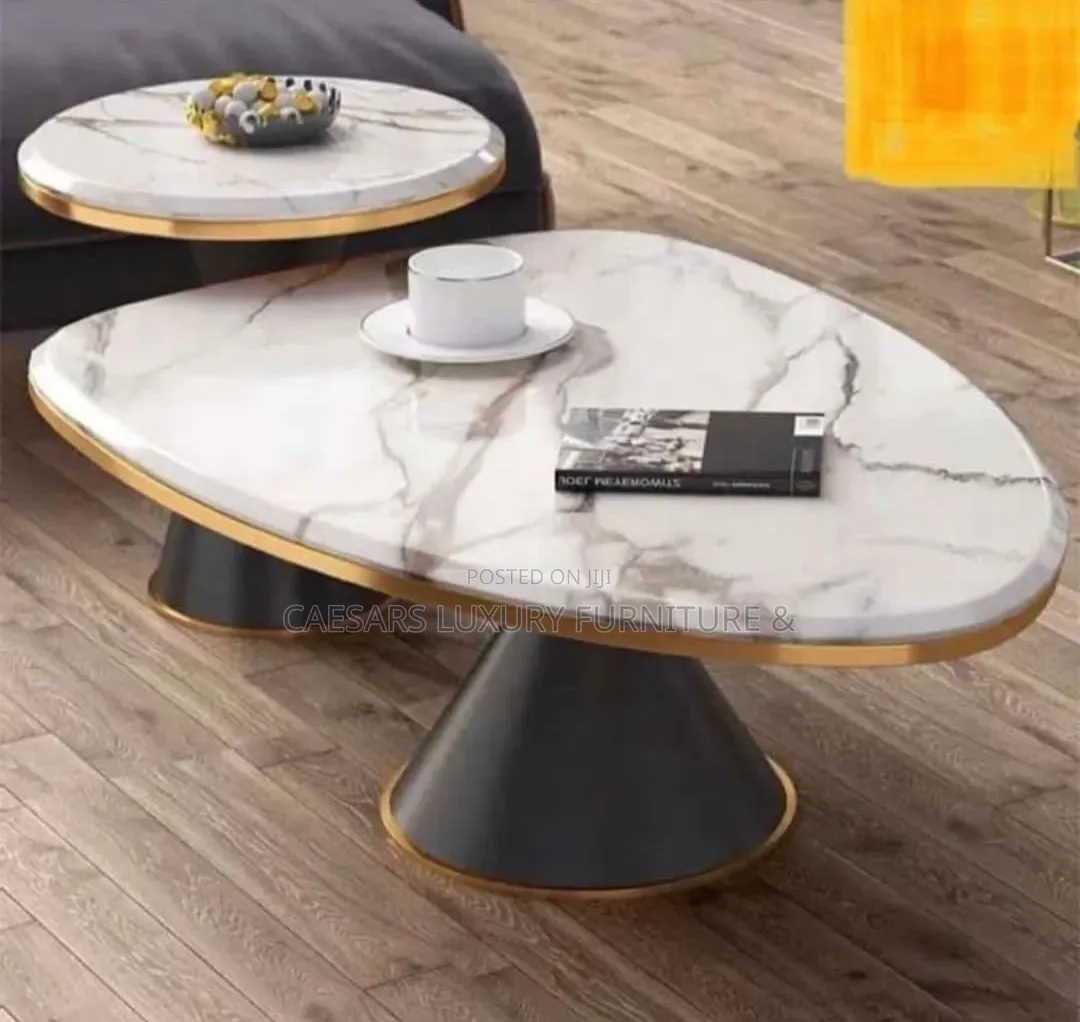 Ovale Coffee Table Set Marble Collection
