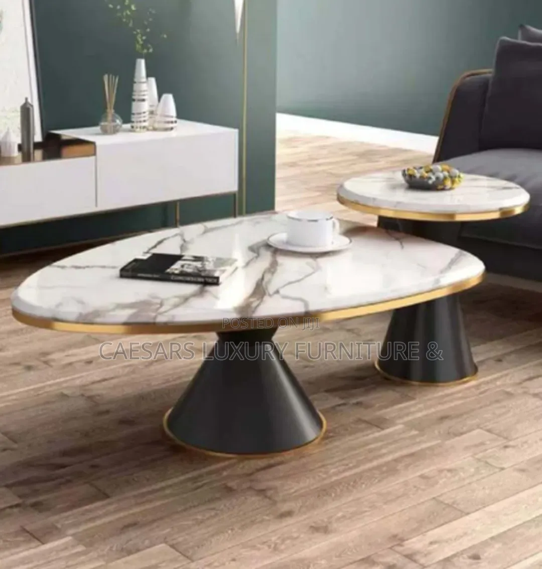 Ovale Coffee Table Set Marble Collection
