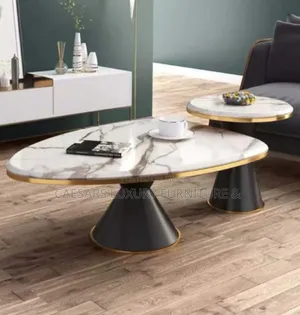 Ovale Coffee Table Set Marble Collection