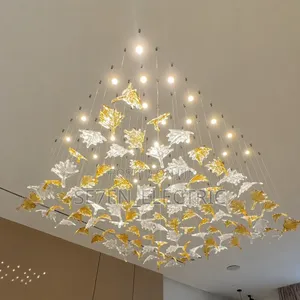 Luxury Maple Leaf dropping Pendant Chandelier Lighting 24pcs Per Set