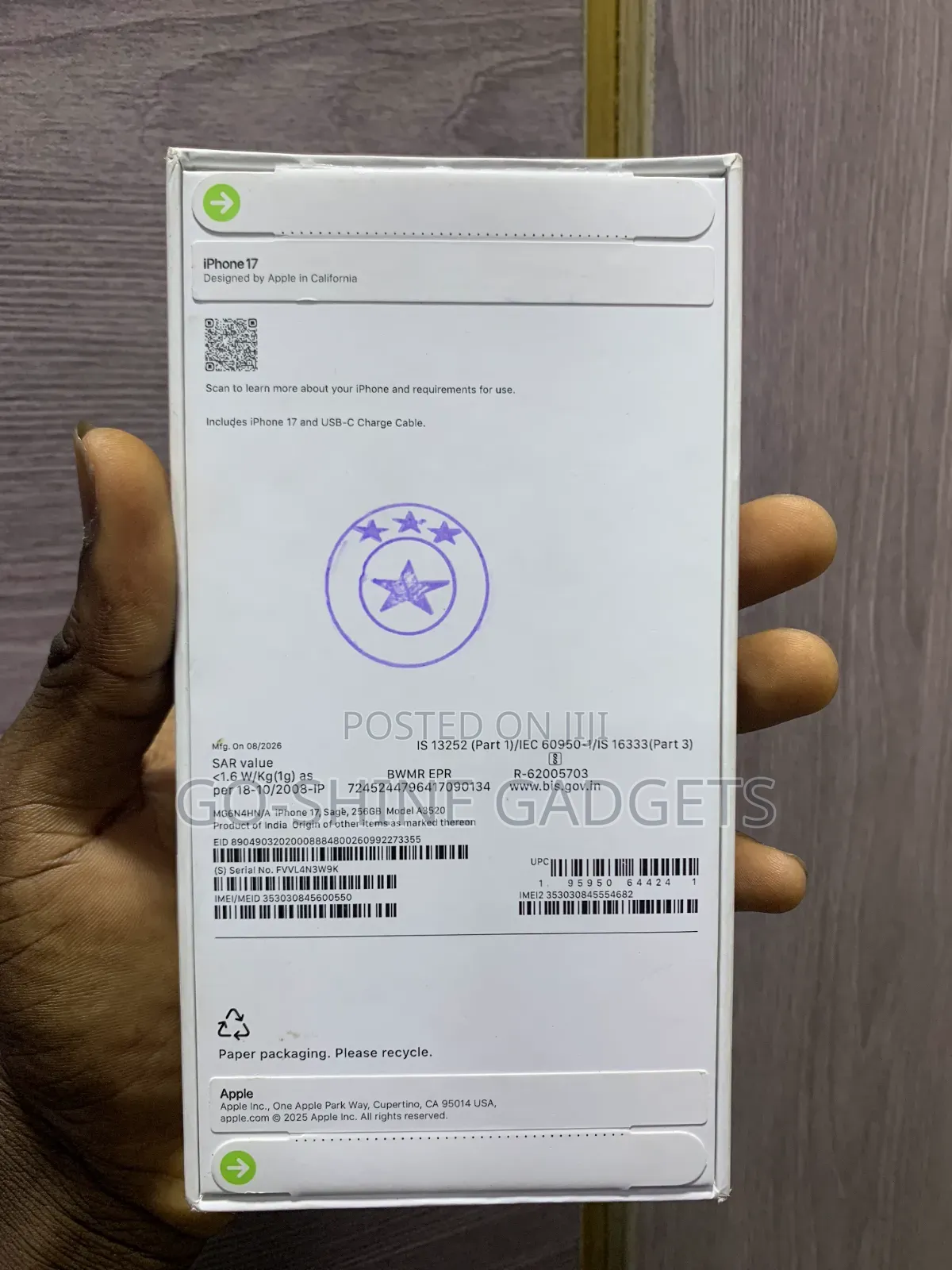 New Apple iPhone 17 256 GB Green