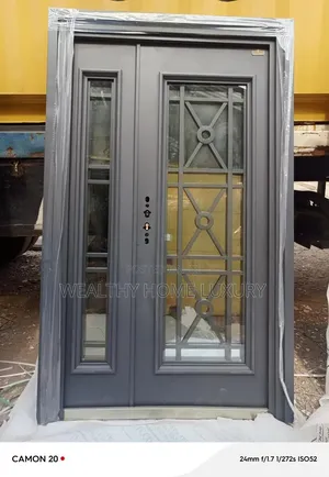 Flower Design White Glass Door