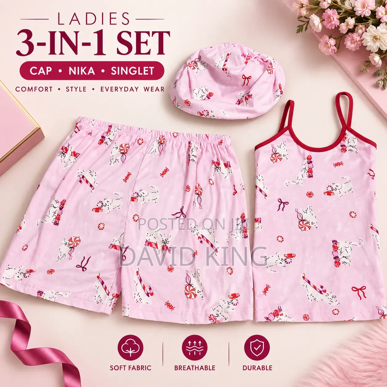 Ladies 3-in-1 Pajama