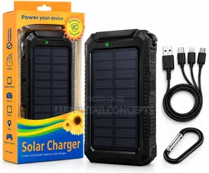 10,000mAh Solar Power Bank | Fast USB Phone Charger