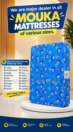 [Bn] Mouka Comfy 6 by 4 1⁄2 by 10inches Family Size Mattress.Bn