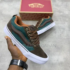 Original KNU SKOOL VANS “Brown and Green/Caramel” Colour Sneakers