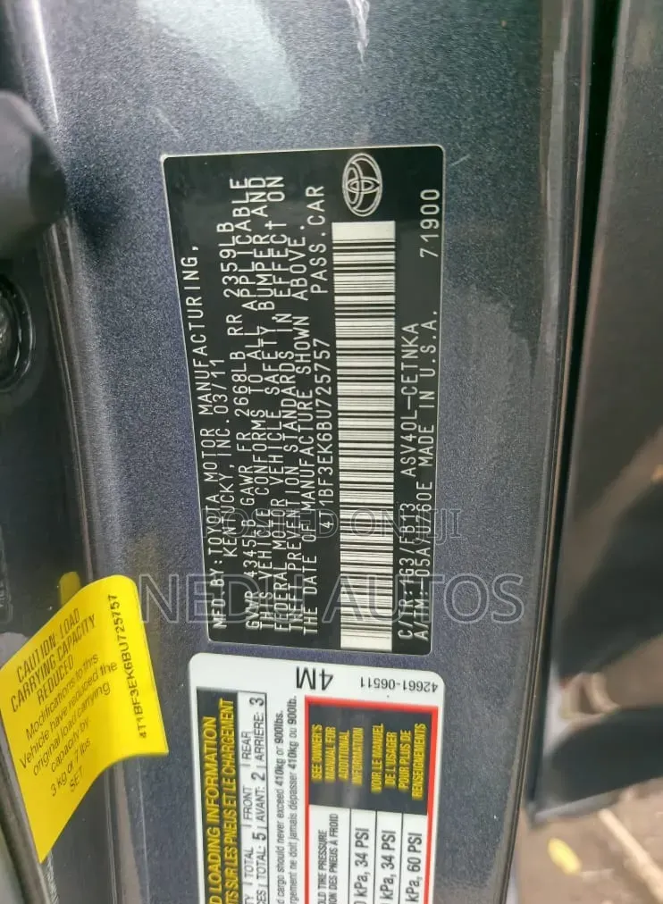 Toyota Camry 2011 Gray