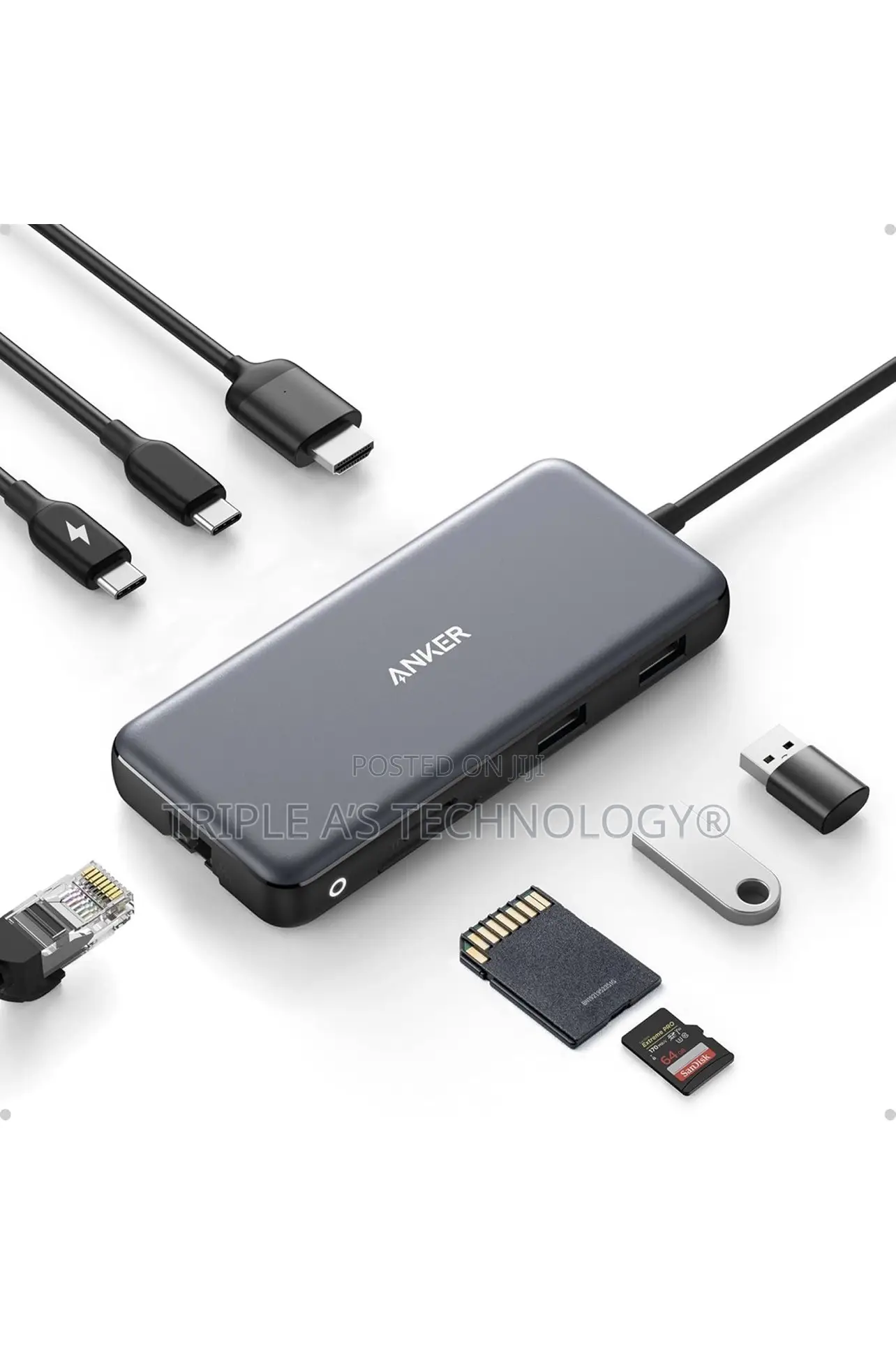 Anker USB-C Hub, 8-in-1 Multiport Ethernet Adapter With 4k Hdmi