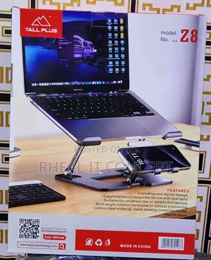 2 in 1 Tall Plus Laptop Stand With Cooling Fan
