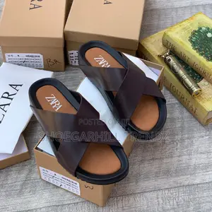 Men Shoes Zara Crisscrossed Palm Slippers