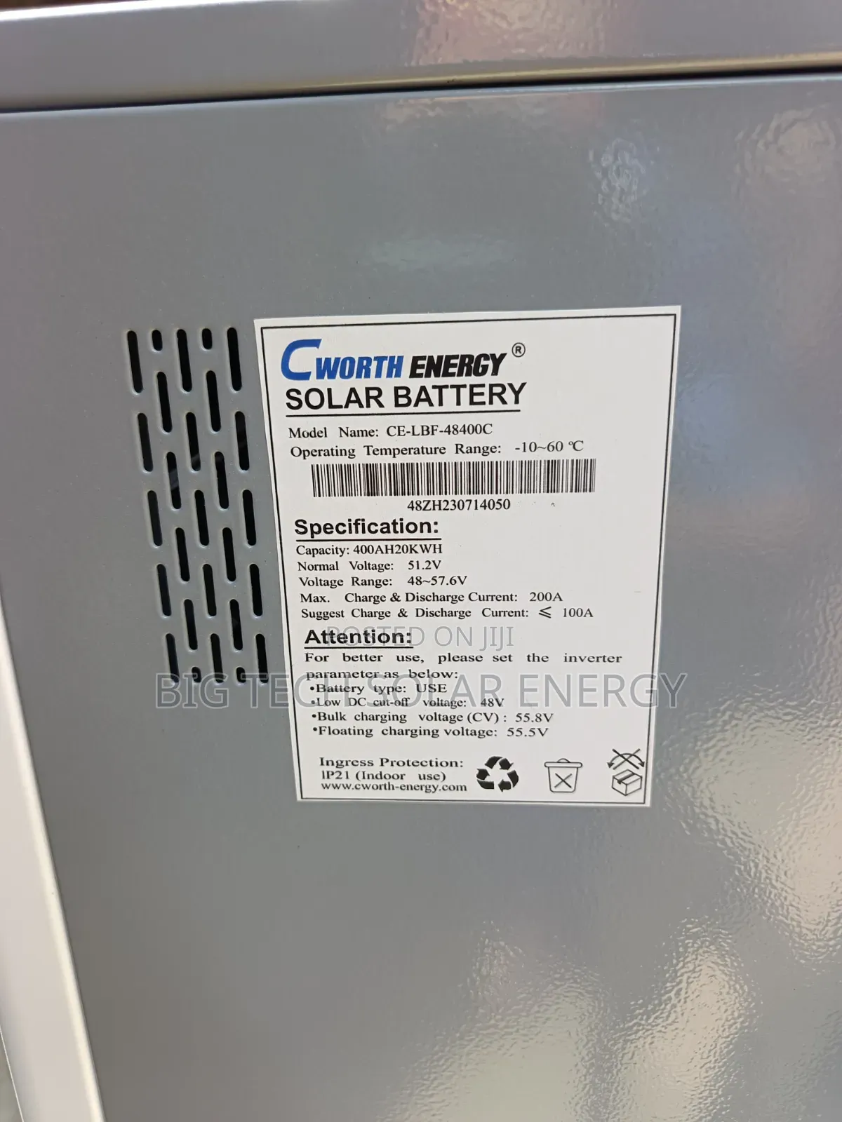 20kwh 48v Cworth Lithium Ion Battery