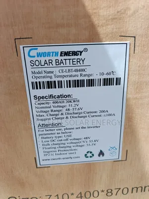 20kwh 48v Cworth Lithium Ion Battery
