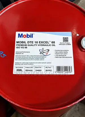 208Liters Drum of Mobil DTE 10 Excel 68 Hydraulic Oil