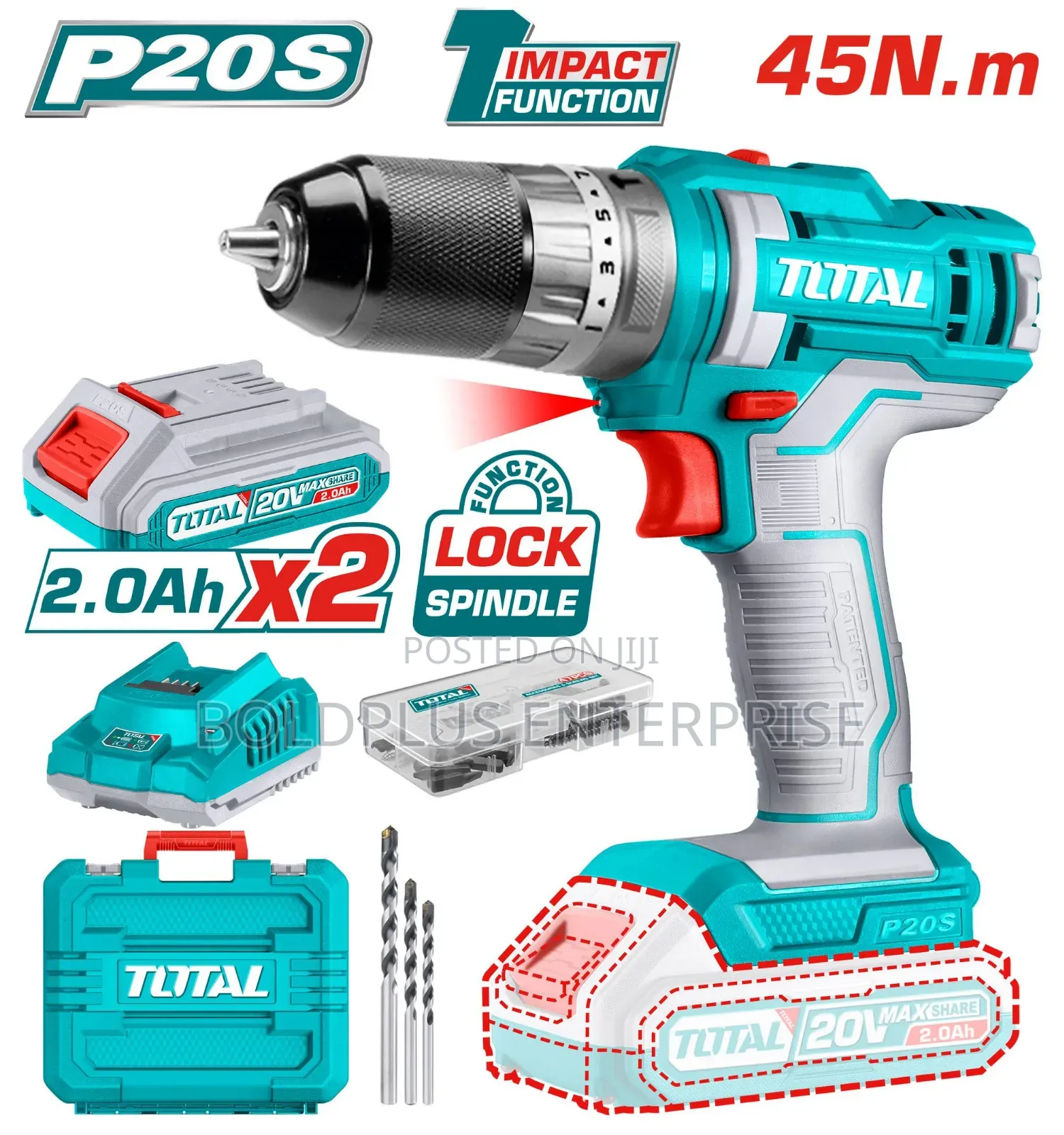 45NM Cordless Total Battery Drill