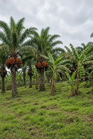 Fruiting Oil Palm and Plantain Plantation Trees in Anambra State