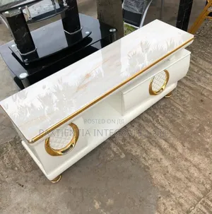 1.2 Meters Television Stand Designed With Gold