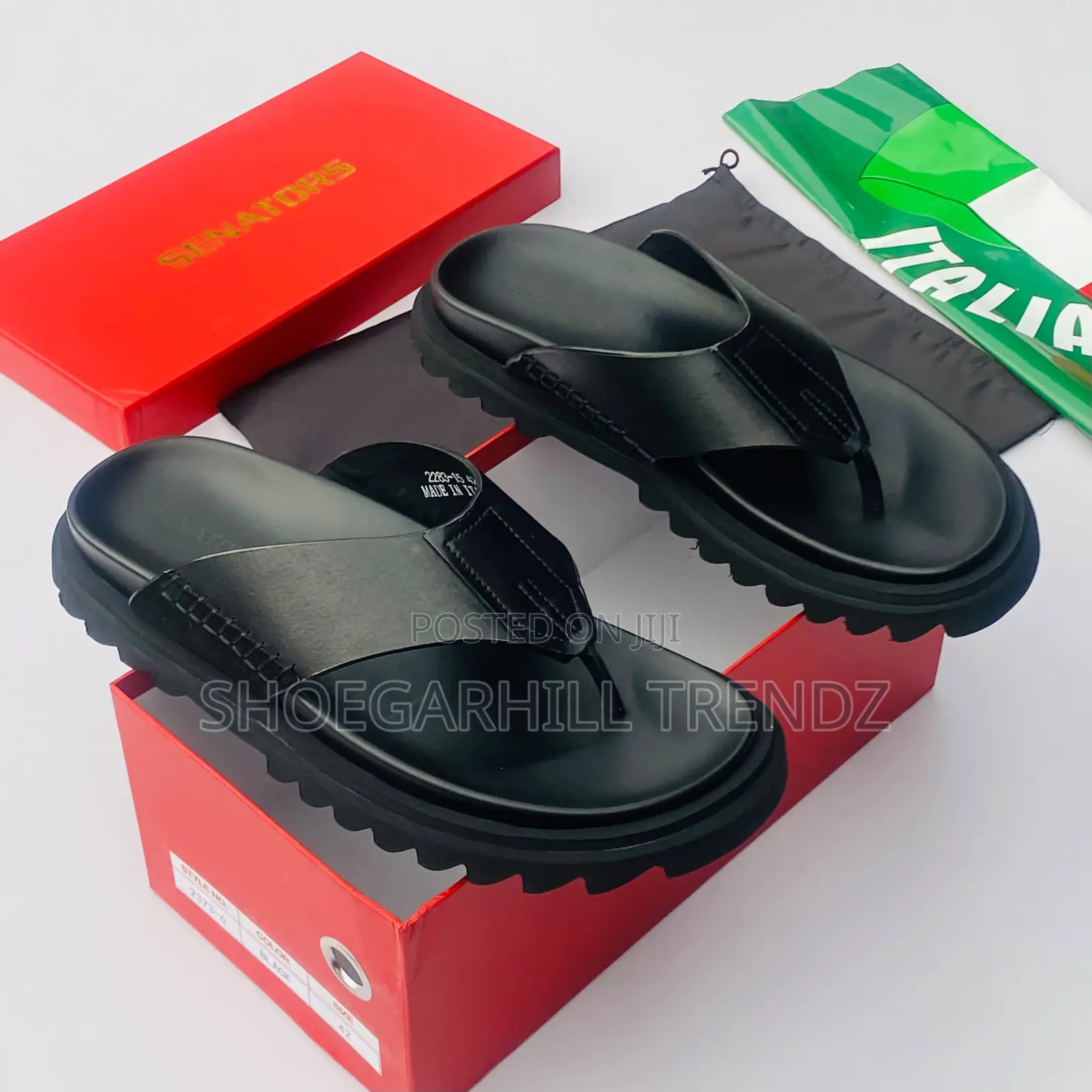 Men's Quality Leather Scissors Slippers