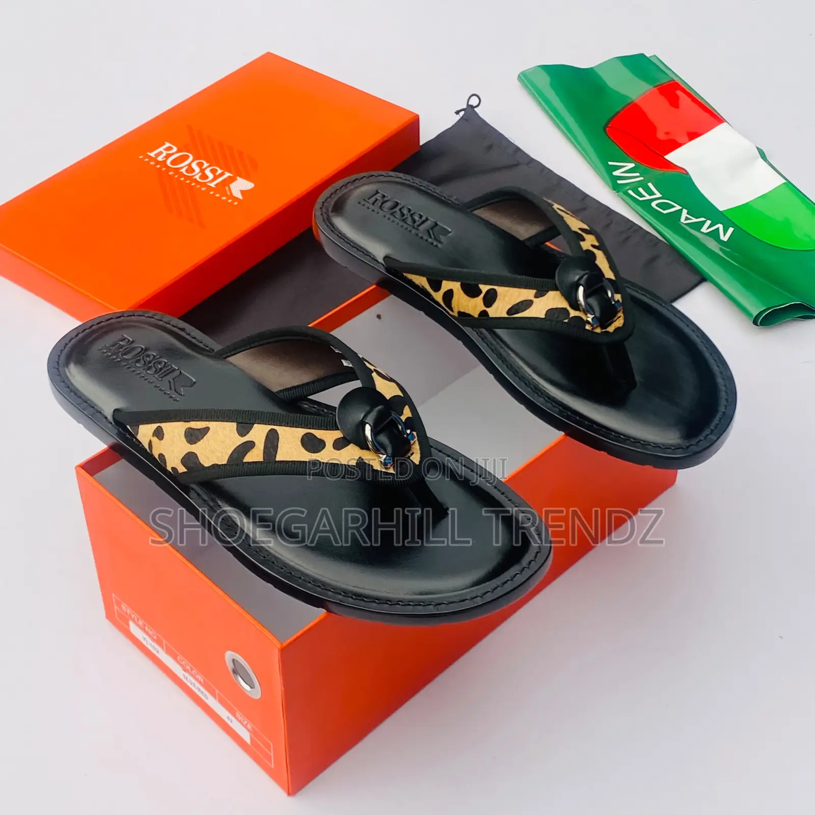 Men's Quality Leather Scissors Slippers