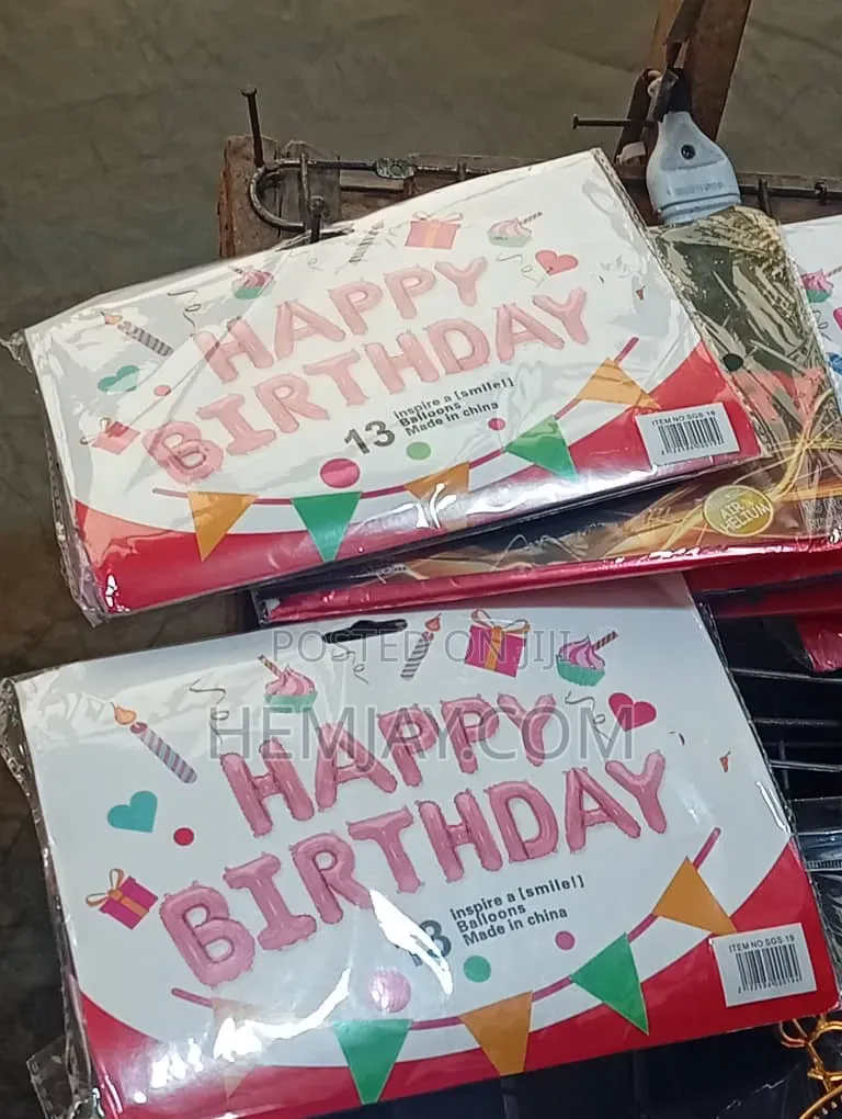 Big Decorative Happy Birthday Foil Balloon Set 