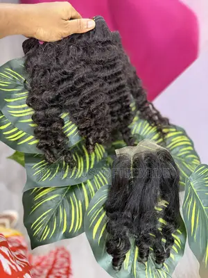 3 Full Bundles Plus Full Closure Ocean Human Hair Curls Available