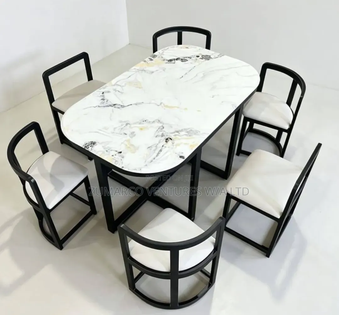 6 Seaters Dinning Table Set White
