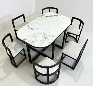 6 Seaters Dinning Table Set White