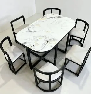 6 Seaters Dinning Table Set White