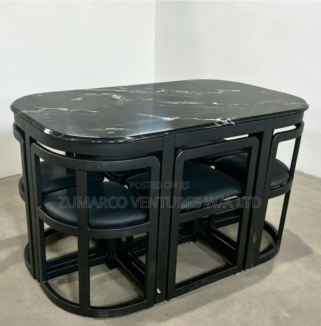 Fit in Marble Top Dining Set by 6 Chairs