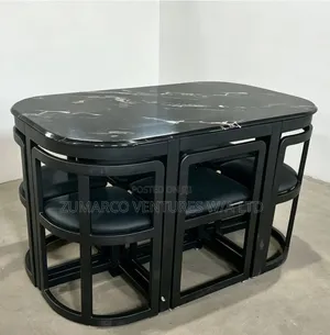 Fit in Marble Top Dining Set by 6 Chairs