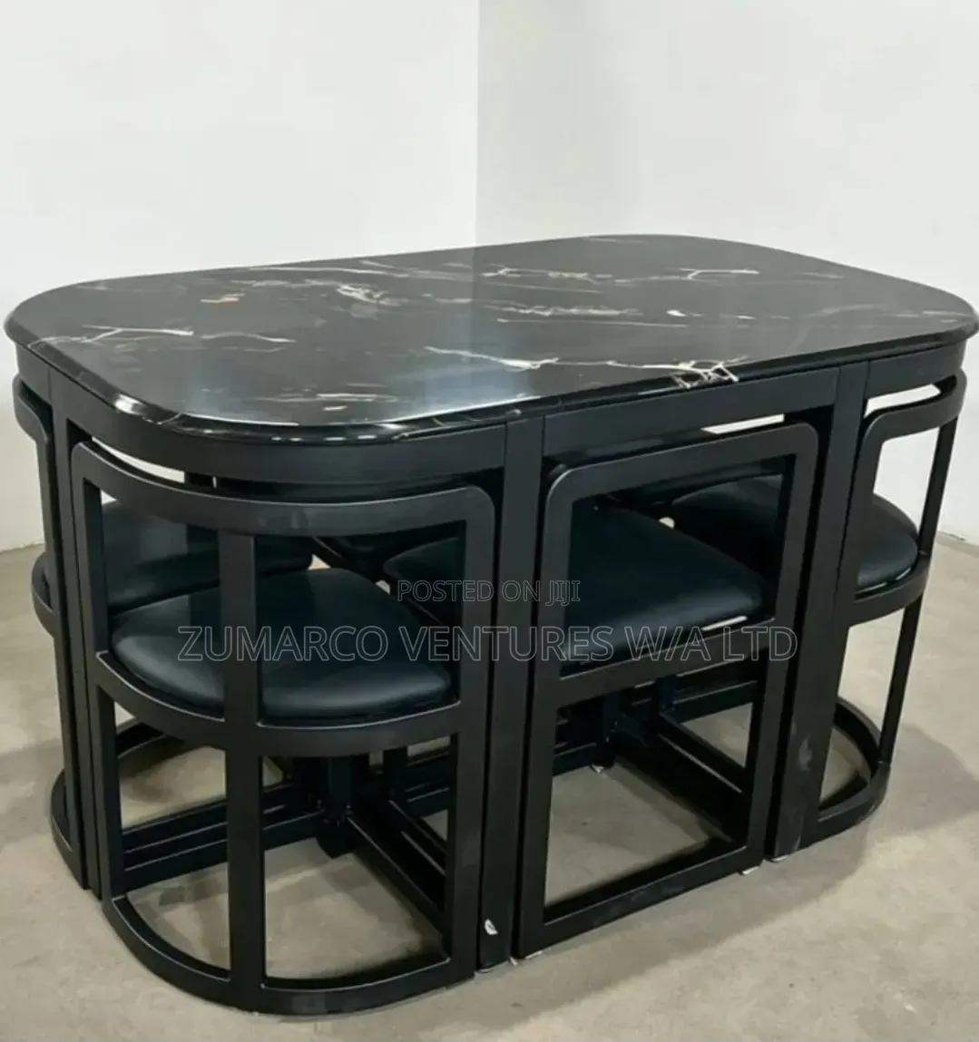 Fit in Marble Top Dining Set by 6 Chairs