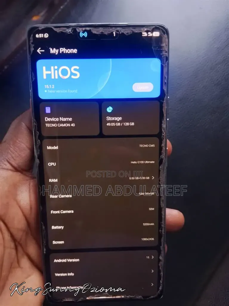 Tecno Camon 40 128 GB Blue