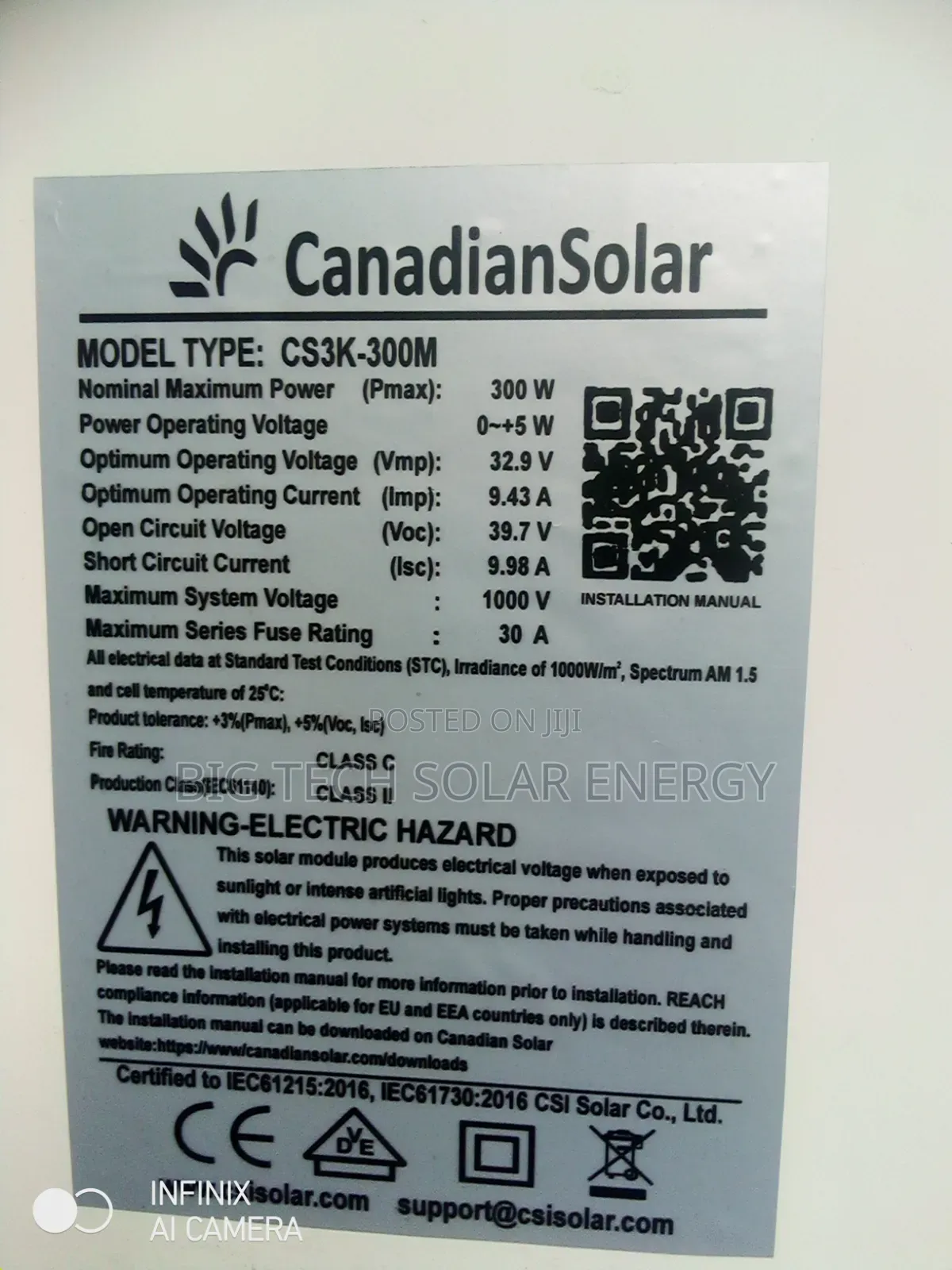 300w Canadian Solar Panel Mono
