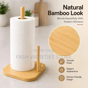 Square Wooden Tissue Roll Holder With Stable Base