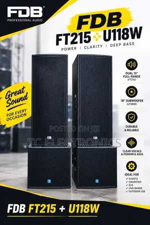 FDB FT215 Full-Range Speaker Paired With the FDB U118W 18-Inch Sub
