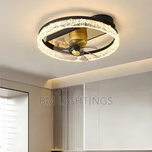 Modern Crystal LED Ceiling Fan Chandelier With Remote Control