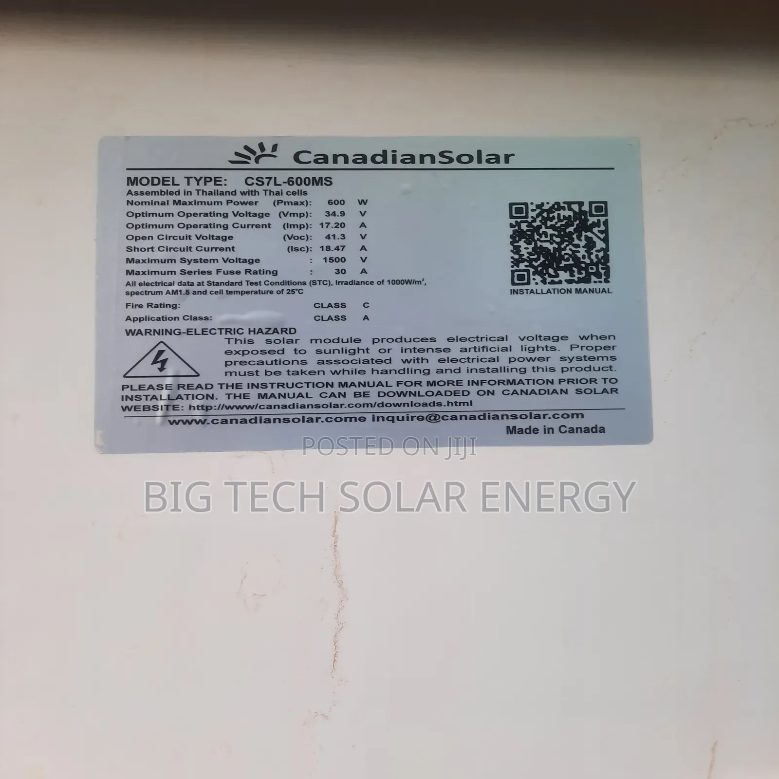 600w Canadian Solar Panel Mono