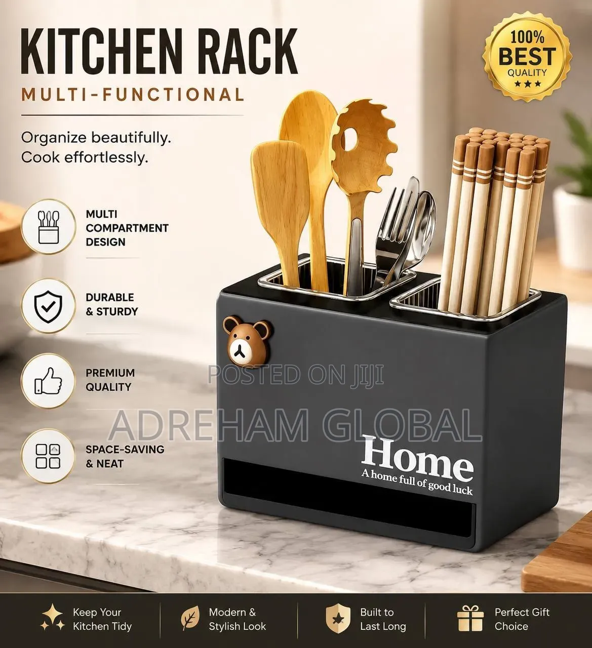 Metallic Multifunctional Kitchen Rack