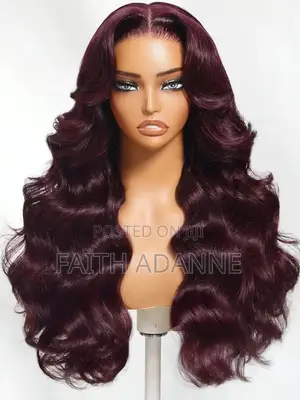 Dark Purple Curly Human Hair Wig