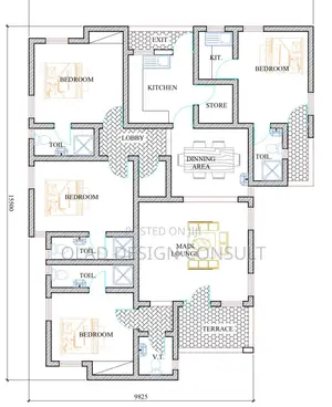 3 Bedrooms Plus Studio Apartment Design