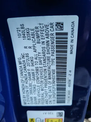 Honda Civic Sport 2022 Blue